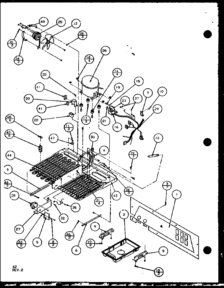 MACHINE COMPARTMENT Diagram and Parts List for SL25J P1104026W Amana Refrigerator