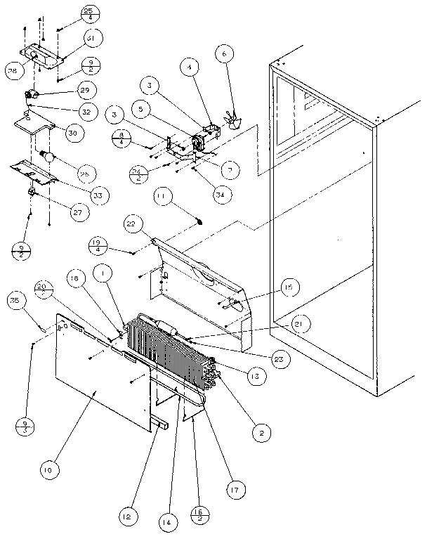 Air Flow Diagram and Parts List for 85158-P1117110W  Amana Refrigerator