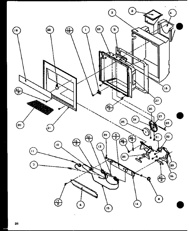 ICE AND WATER CAVITY Diagram and Parts List for SXD22J P7870119W Amana Refrigerator
