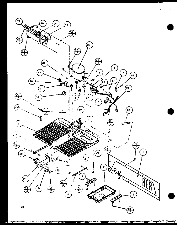 MACHINE COMPARTMENT Diagram and Parts List for SCD25JP P7870117W Amana Refrigerator