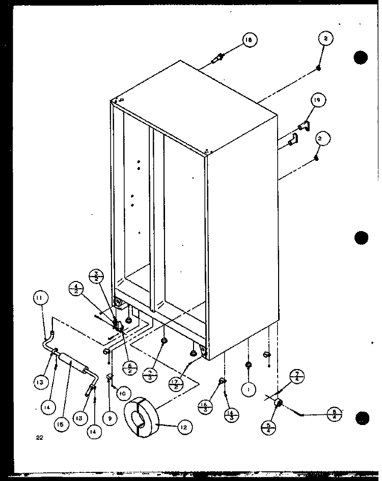 DRAIN AND ROLLERS Diagram and Parts List for SCD25JP P7870117W Amana Refrigerator