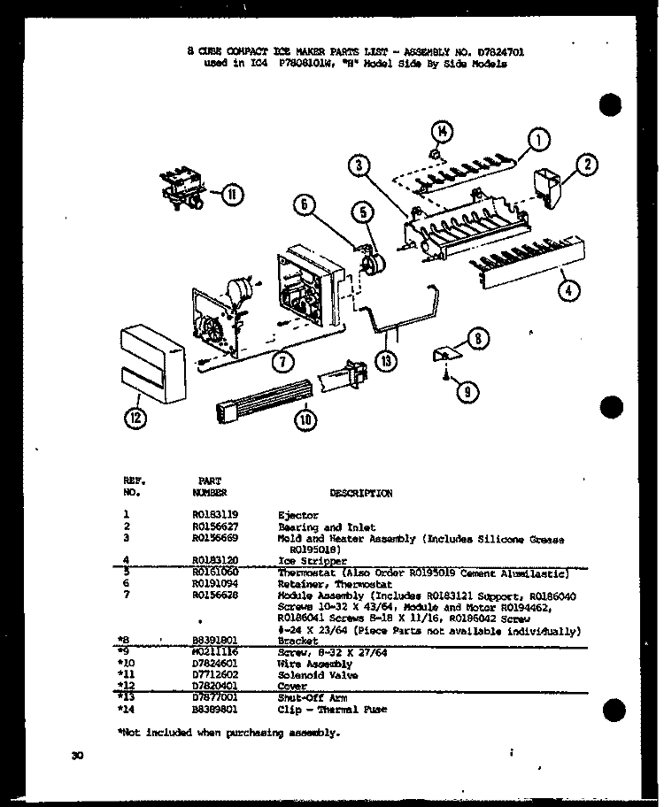 8 CUBE COMPACT ICE MAKER Diagram and Parts List for SCD25JP P7870117W Amana Refrigerator