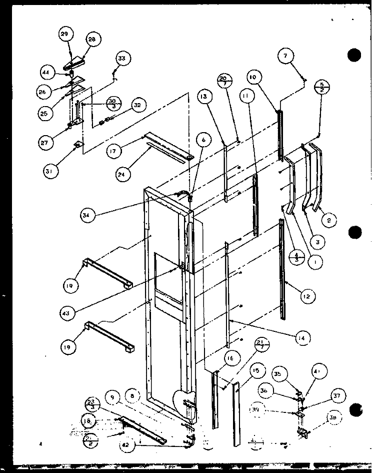 FZ DOOR HINGE AND TRIM PARTS Diagram and Parts List for SLD22JB P7870133W Amana Refrigerator