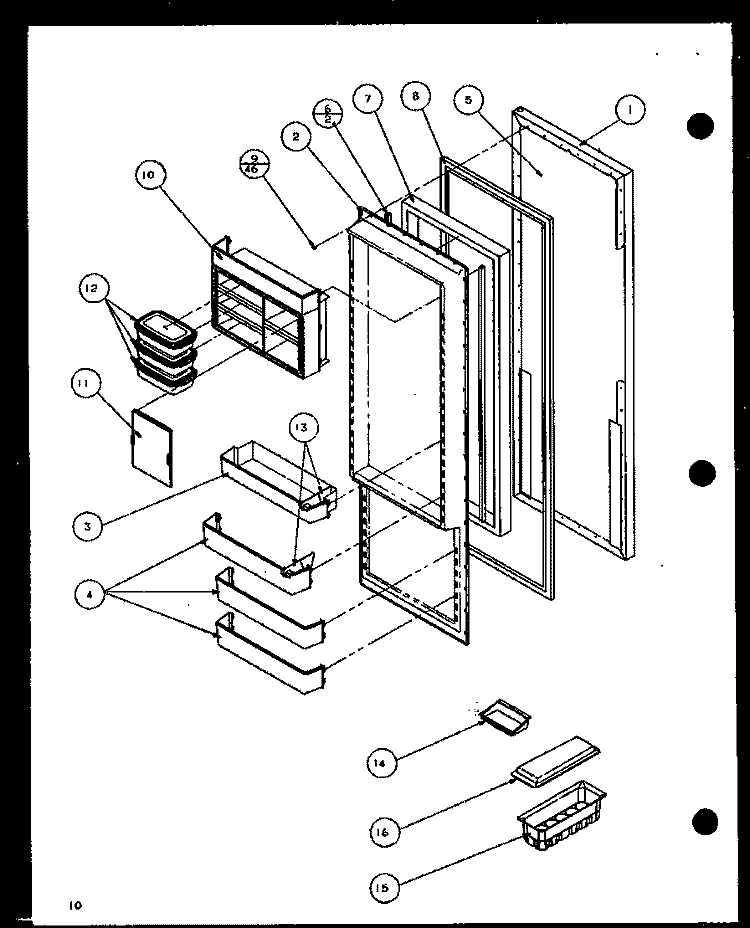 REF DOOR Diagram and Parts List for SLD22JB P7870133W Amana Refrigerator