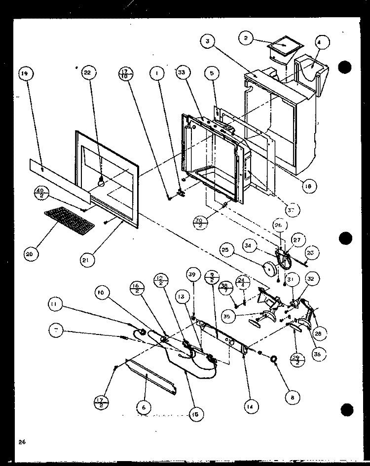 ICE AND WATER CAVITY Diagram and Parts List for SLD22JB P7870133W Amana Refrigerator