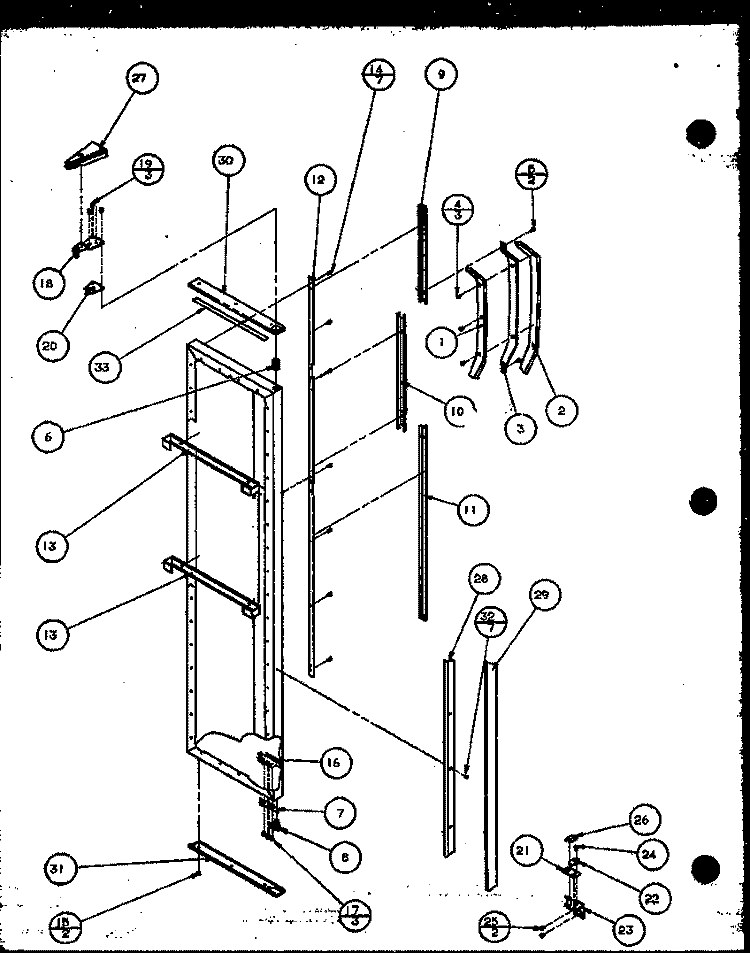 FZ DOOR Diagram and Parts List for 36071 P1108705W Litton Refrigerator