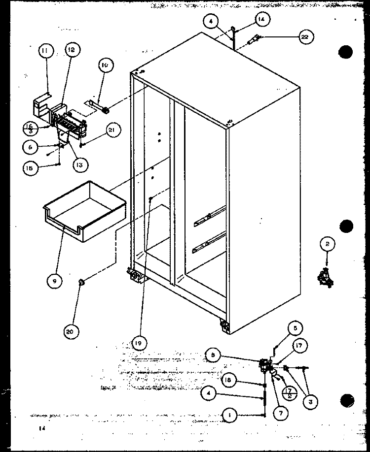 FACTORY INSTALLED ICE MAKER Diagram and Parts List for 36071 P1108705W Litton Refrigerator