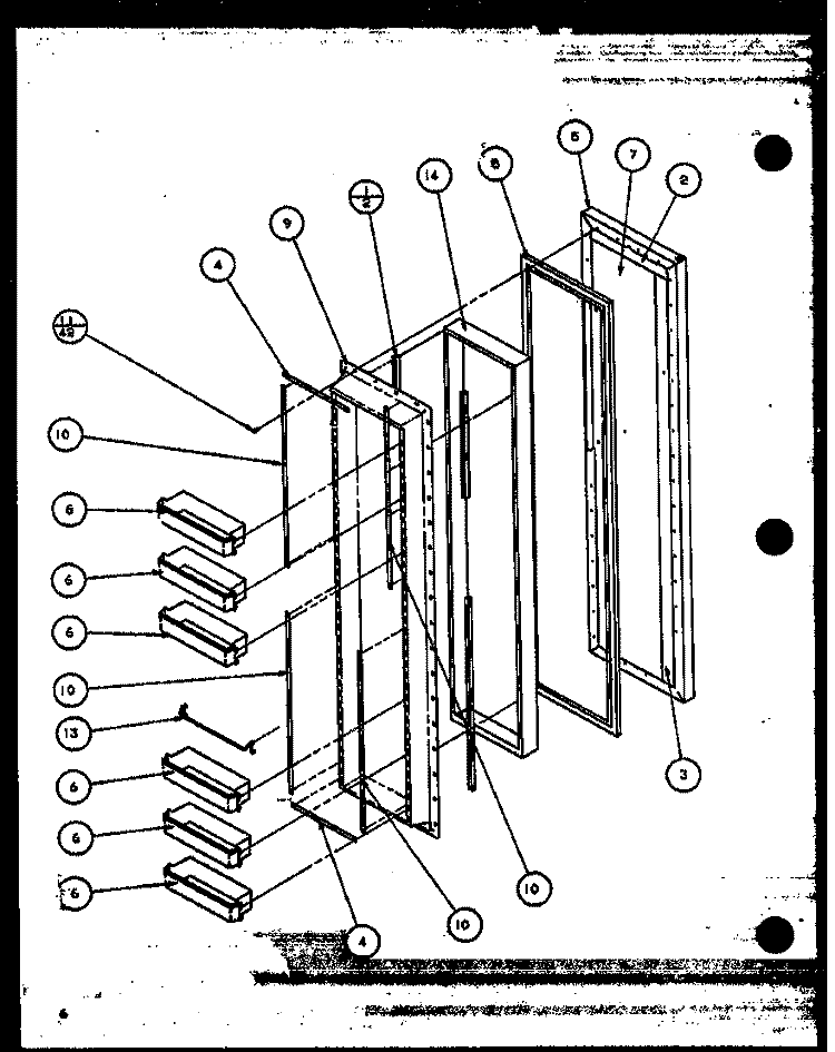 FZ DOOR Diagram and Parts List for 36558 P1115403W Litton Refrigerator