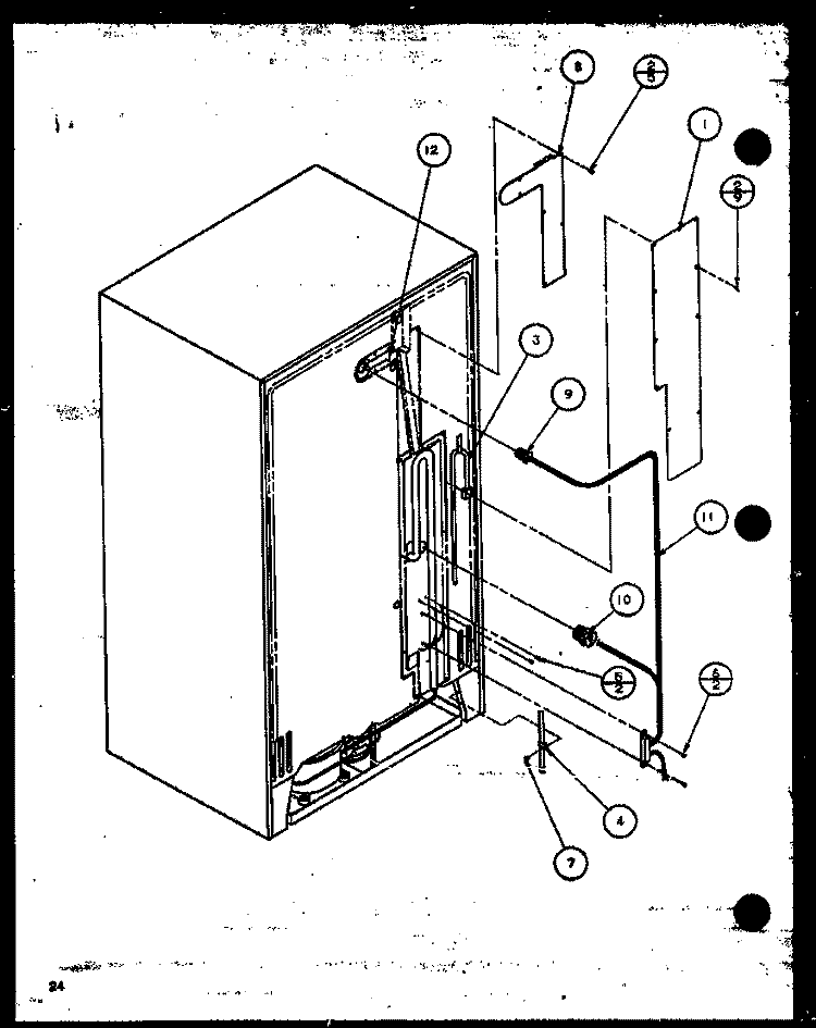CABINET BACK Diagram and Parts List for 36558 P1115403W Litton Refrigerator