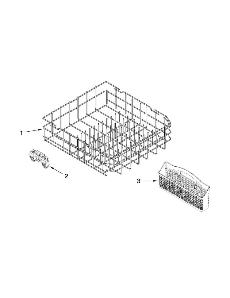 Lower Rack Parts Diagram and Parts List for MDC4809PAB2  Maytag Dishwasher