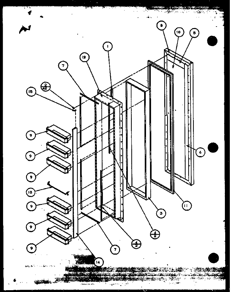 FZ DOOR Diagram and Parts List for 36071 P1115801W Litton Refrigerator