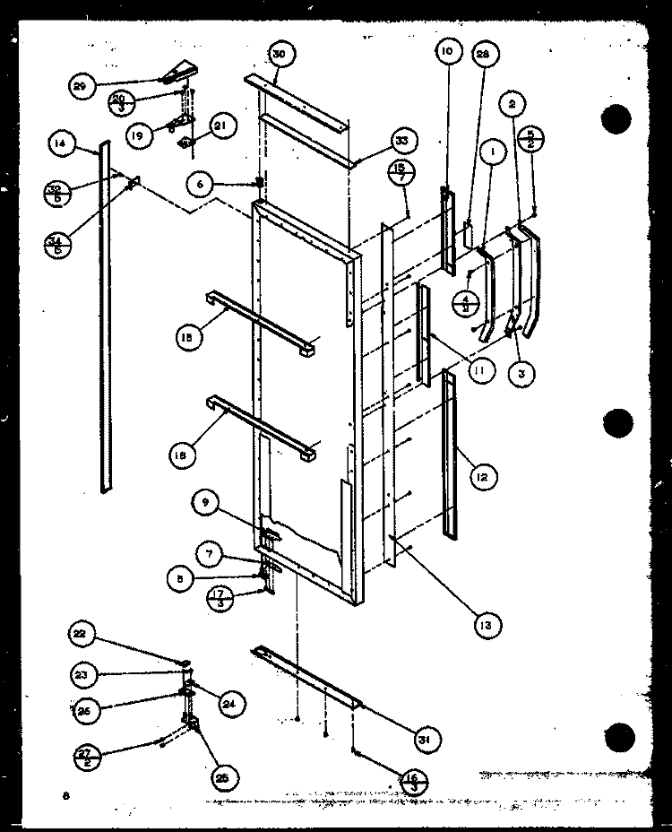REF DOOR Diagram and Parts List for 36071 P1115801W Litton Refrigerator