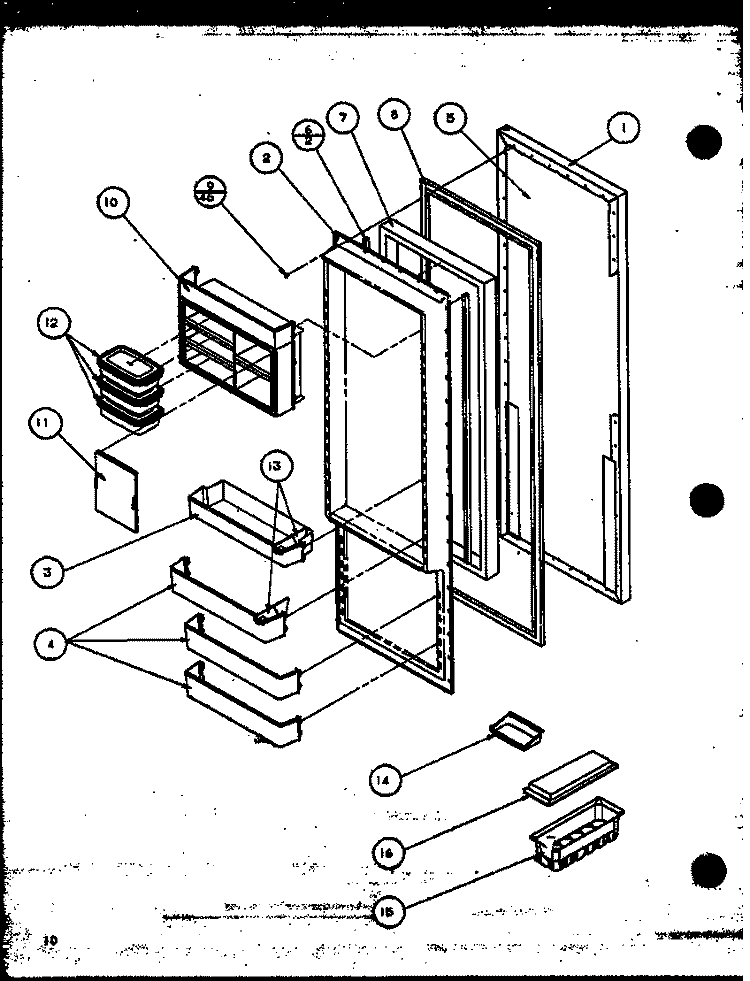 REF DOOR Diagram and Parts List for 36071 P1115801W Litton Refrigerator