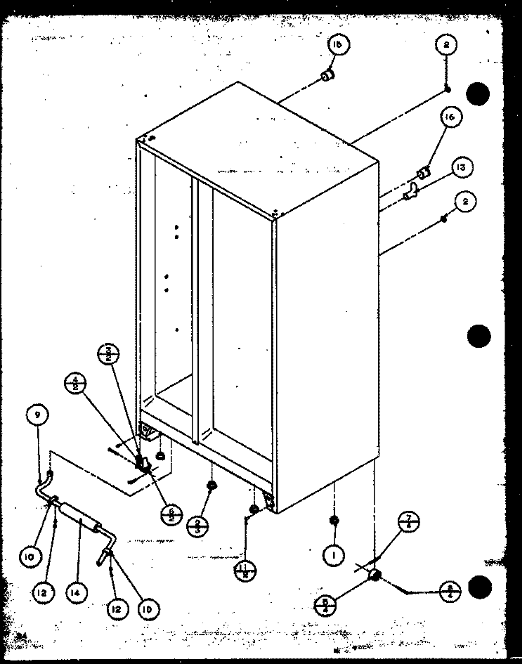 ROLLERS AND BACK UNIT Diagram and Parts List for 36071 P1115801W Litton Refrigerator