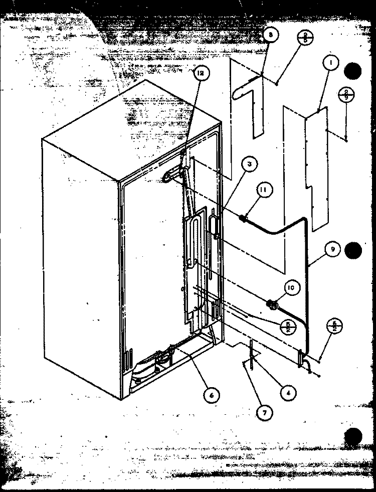 ROLLERS AND BACK UNIT Diagram and Parts List for 36071 P1115801W Litton Refrigerator