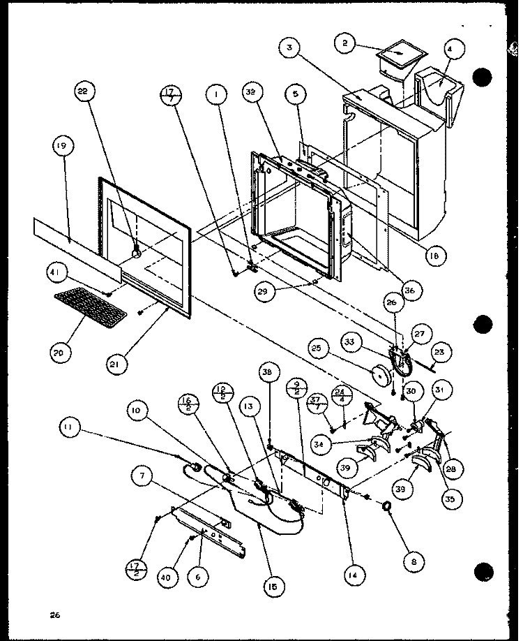 ICE AND WATER CAVITY Diagram and Parts List for 36588 P1108402W Litton Refrigerator