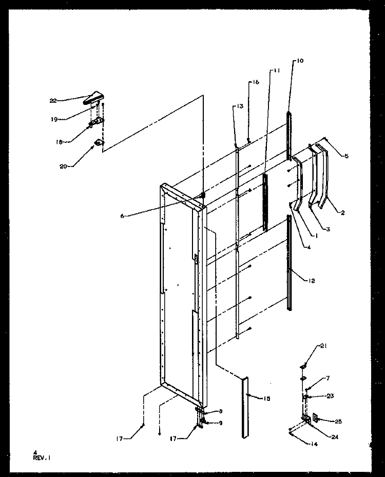 FZ DOOR HINGE AND TRIM PARTS Diagram and Parts List for SZ25NW P1162707W W Amana Refrigerator