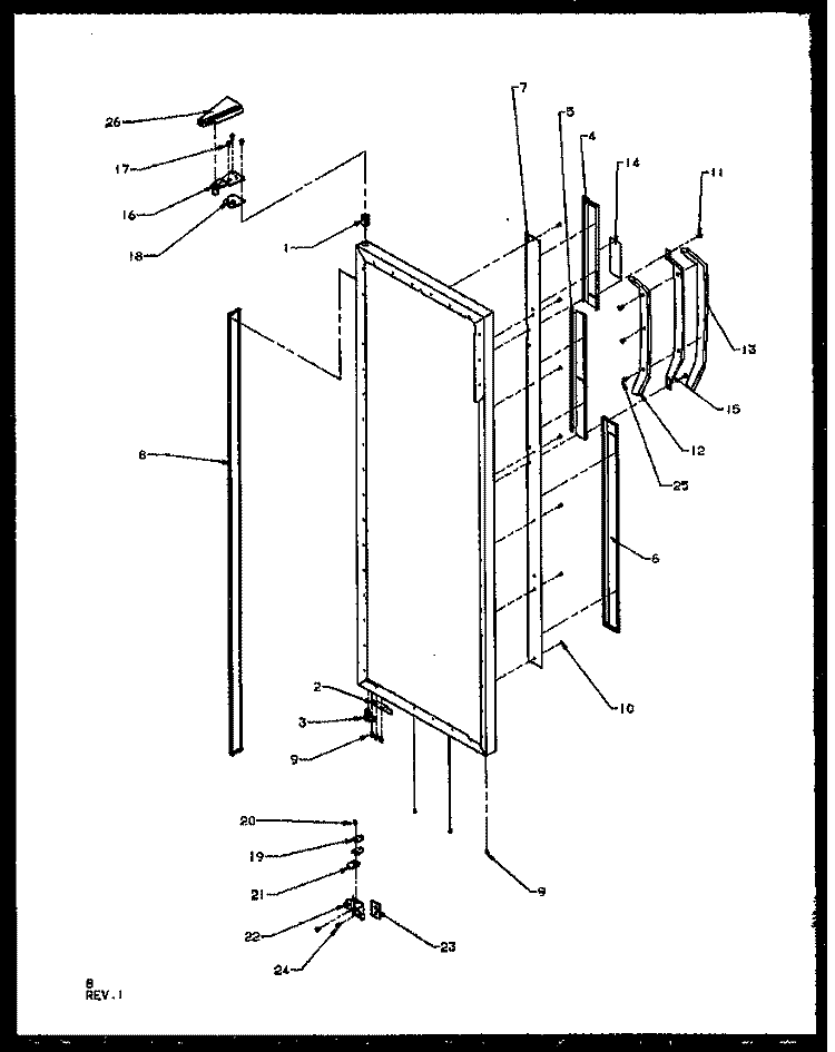 REF DOOR HINGE AND TRIM PARTS Diagram and Parts List for SZ25NW P1162707W W Amana Refrigerator