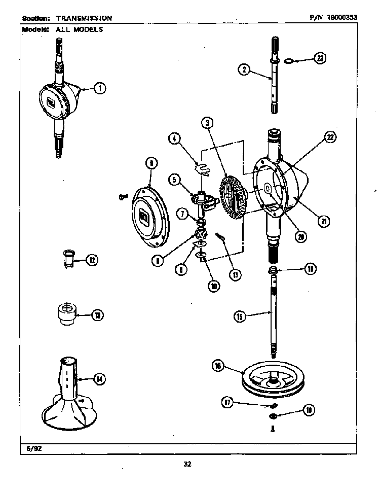Transmission Diagram and Parts List for LSE9900AFE  Maytag Washer Dryer Combo