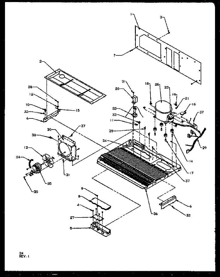 MACHINE COMPARTMENT Diagram and Parts List for SZ25NW P1162707W W Amana Refrigerator