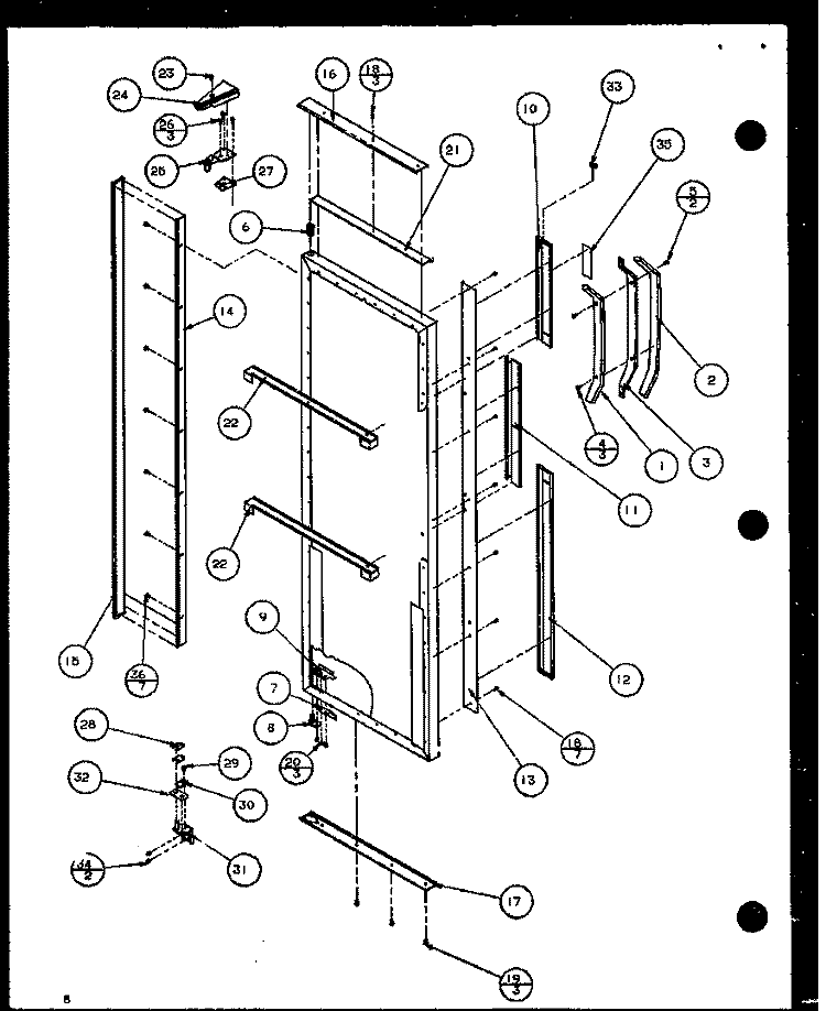 REF DOOR Diagram and Parts List for 36081 P1108701W Litton Refrigerator