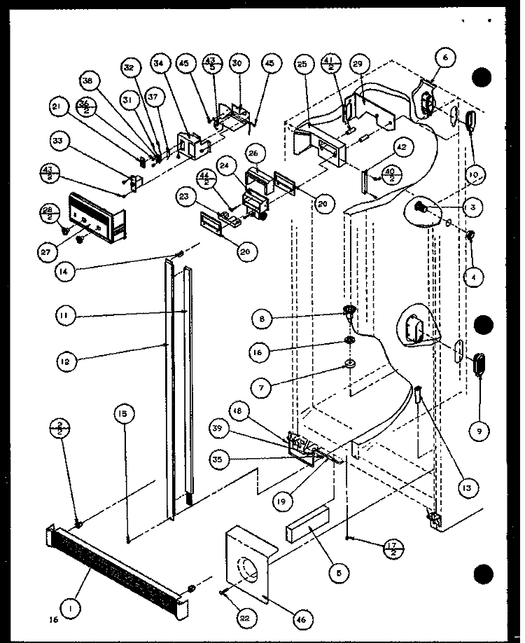 REF Diagram and Parts List for 36081 P1108701W Litton Refrigerator