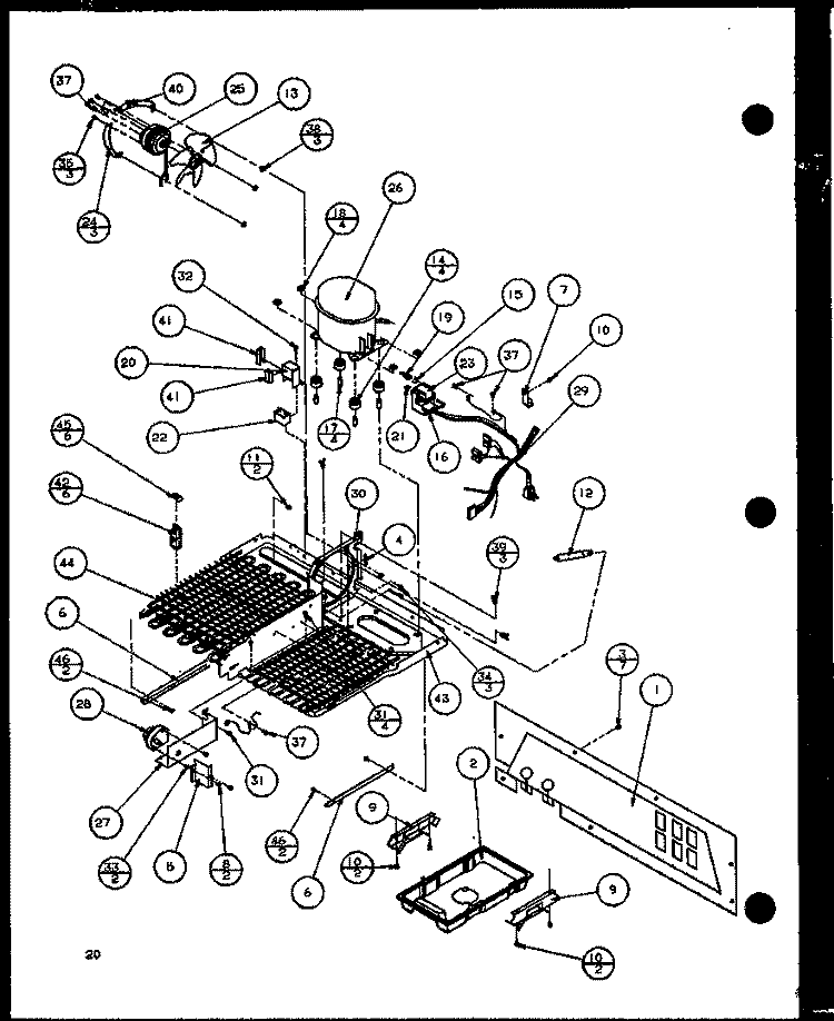 MACHINE COMPARTMENT Diagram and Parts List for 36081 P1108701W Litton Refrigerator