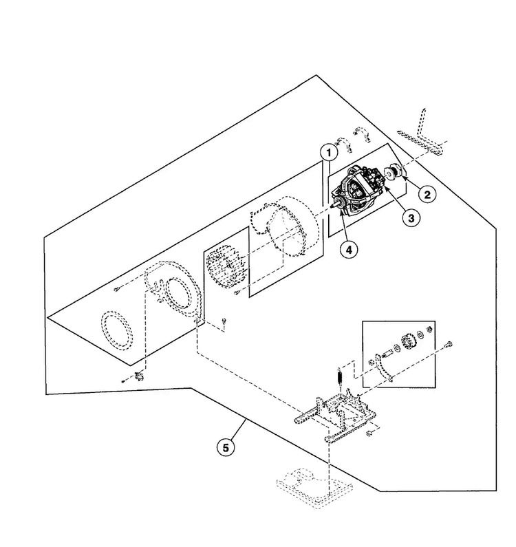 Motor Assy Diagram and Parts List for FEU17AWF1702  Speed Queen Dryer