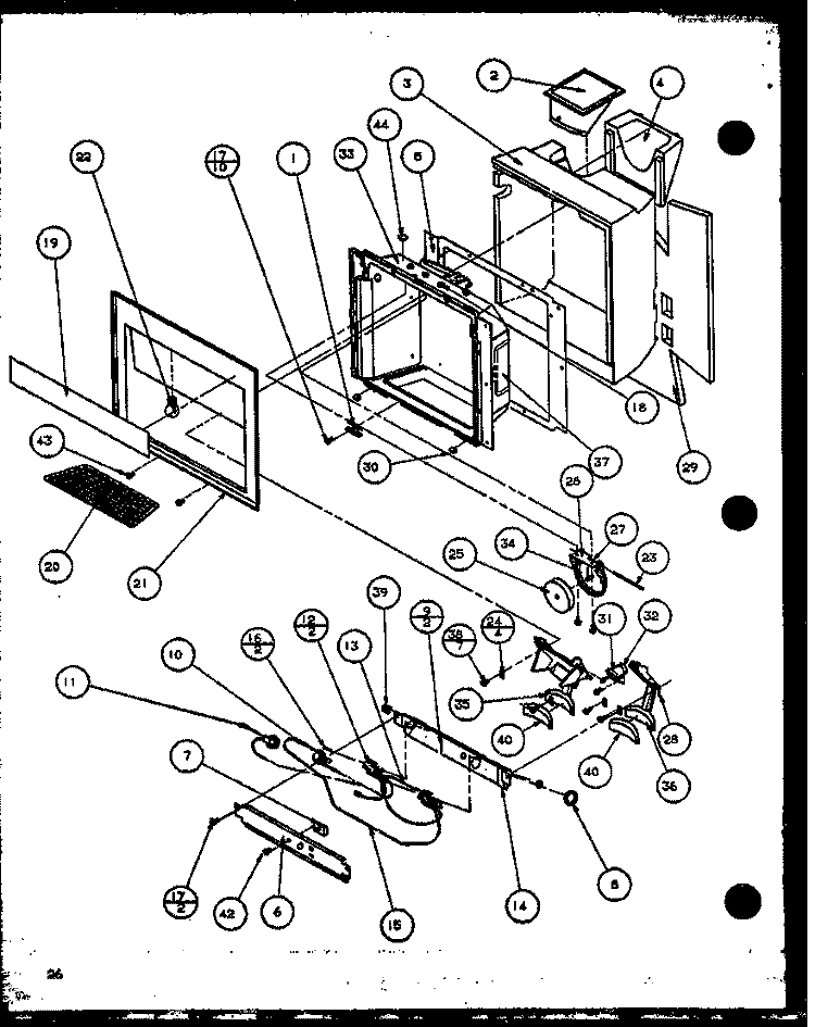 ICE AND WATER CAVITY Diagram and Parts List for SZDE25KB P1116802W Amana Refrigerator