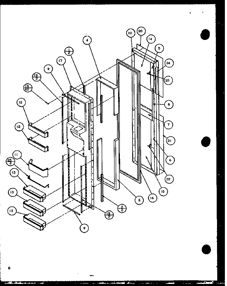 FZ DOOR Diagram and Parts List for 36598 P1115604W Litton Refrigerator