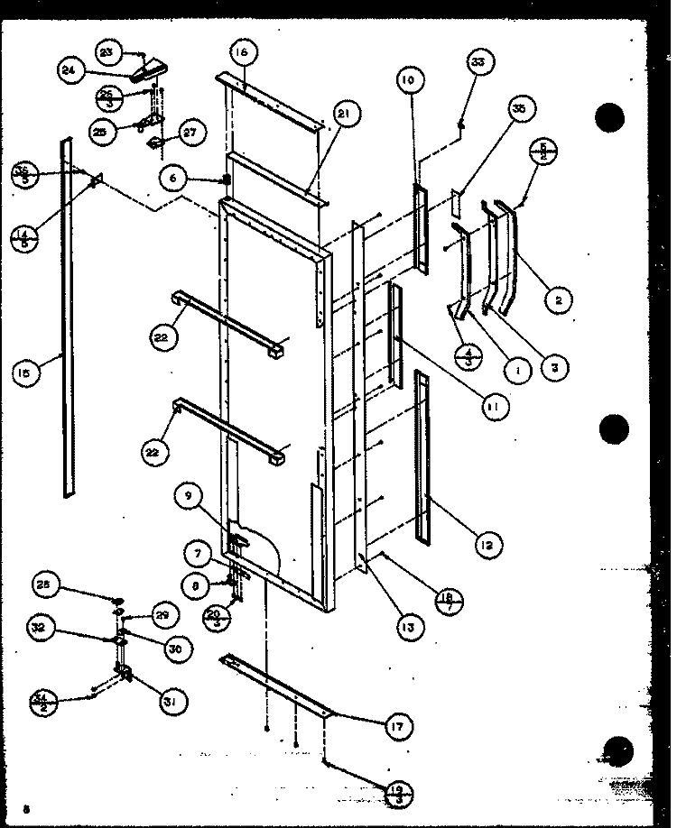 REF DOOR Diagram and Parts List for 36091 P1115903W Litton Refrigerator