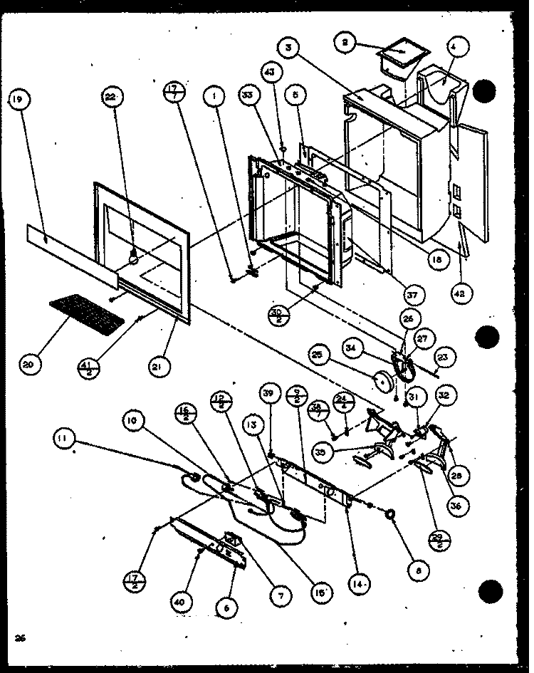 ICE AND WATER CAVITY Diagram and Parts List for 36091 P1115903W Litton Refrigerator