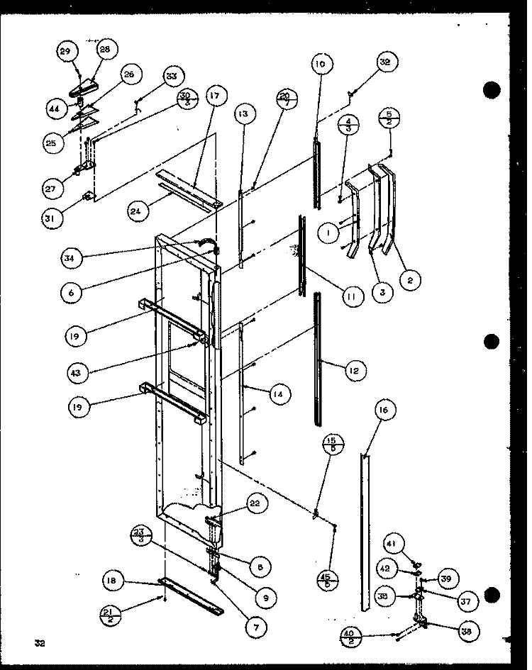 FZ DOOR Diagram and Parts List for SZD20K P1117702W Amana Refrigerator