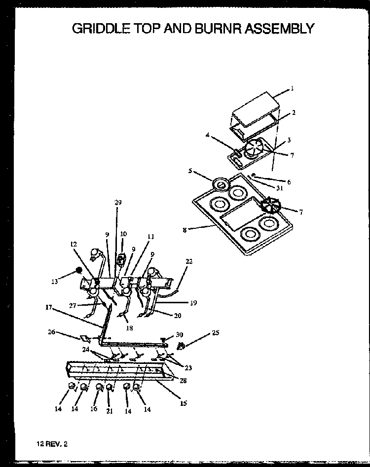 Section 11 Diagram and Parts List for RBK28FGL P1142379NL Caloric Range