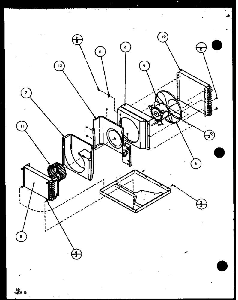 Evaporator And Fan Motor Diagram and Parts List for 7P2MB P1114103R Amana Air Conditioner