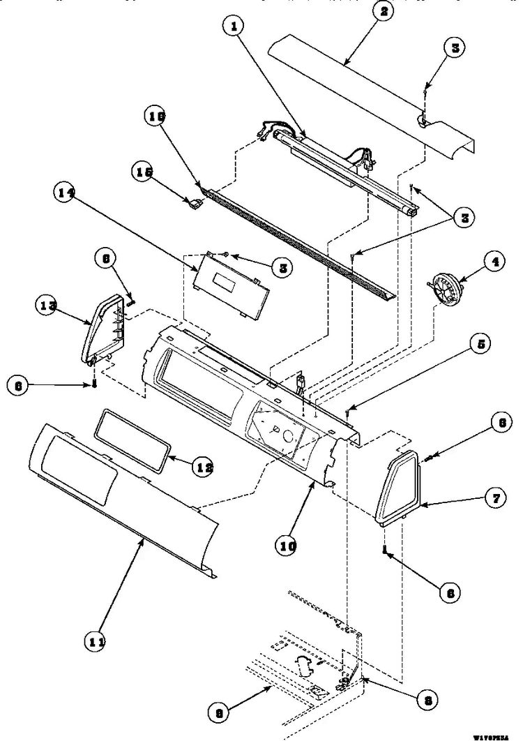 Graphic Panel, Control Mounting Plate And Controls Diagram and Parts List for CW8413W2-PCW8413W2  Crosley Washer