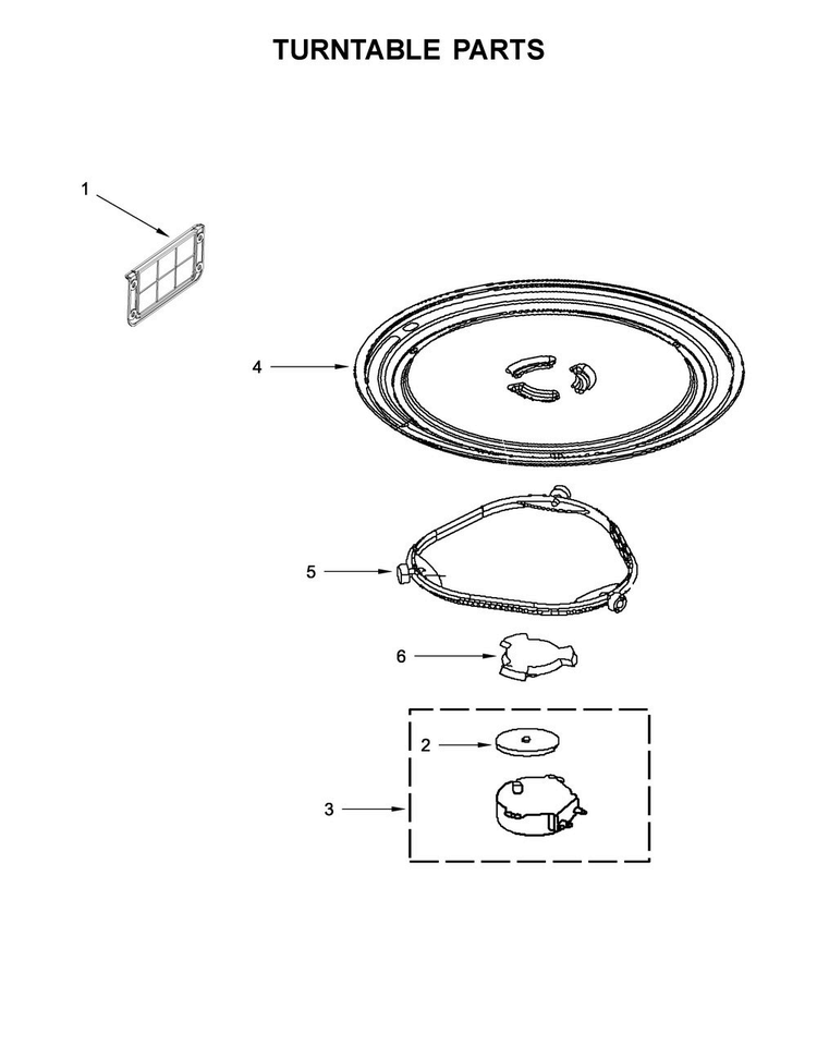 Turntable Parts Diagram and Parts List for MMV1174FS0  Maytag Microwave
