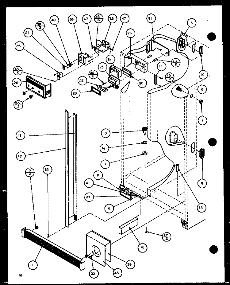 REF / FZ CONTROLS AND CABINET PART Diagram and Parts List for 36568 P1115504W Litton Refrigerator