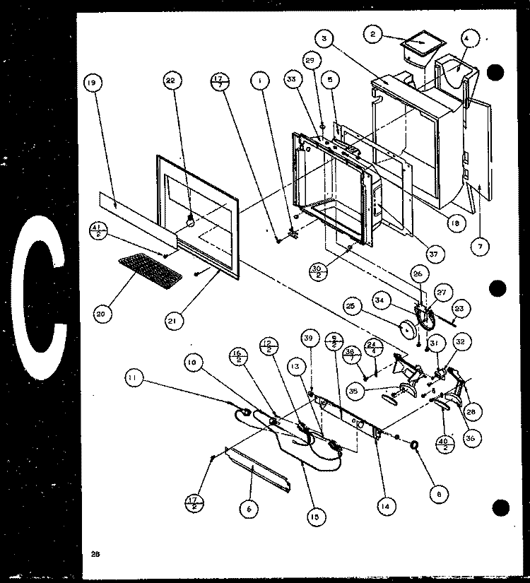 ICE AND WATER CAVITY Diagram and Parts List for 36568 P1115504W Litton Refrigerator