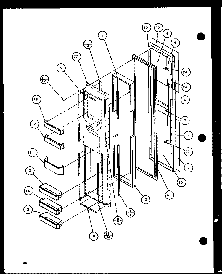 FZ DOOR Diagram and Parts List for 36571 P1115506W Litton Refrigerator