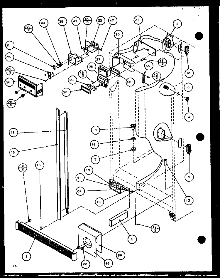 REF / FZ CONTROLS AND CABINET PART Diagram and Parts List for 36571 P1115506W Litton Refrigerator