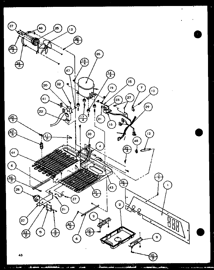 MACHINE COMPARTMENT Diagram and Parts List for 36571 P1115506W Litton Refrigerator