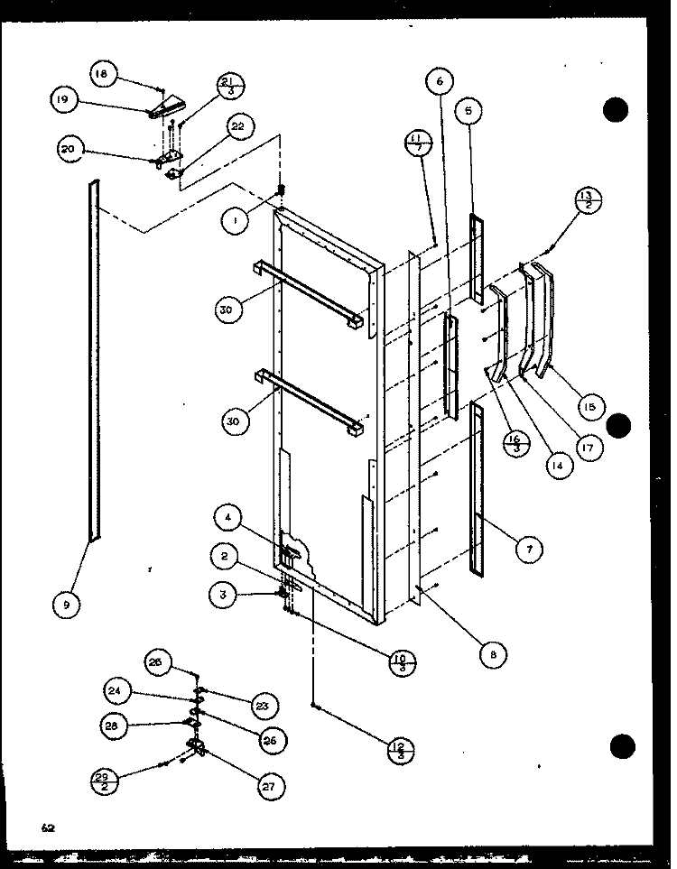 REF DOOR Diagram and Parts List for 36261 P1115702W Kenmore Refrigerator