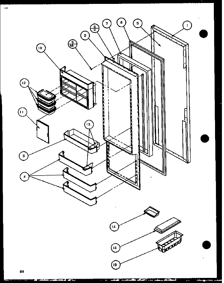 REF DOOR Diagram and Parts List for 36261 P1115702W Kenmore Refrigerator
