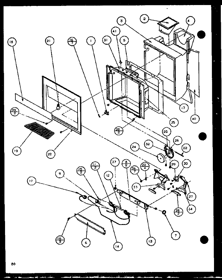 ICE AND WATER CAVITY Diagram and Parts List for 36261 P1115702W Kenmore Refrigerator