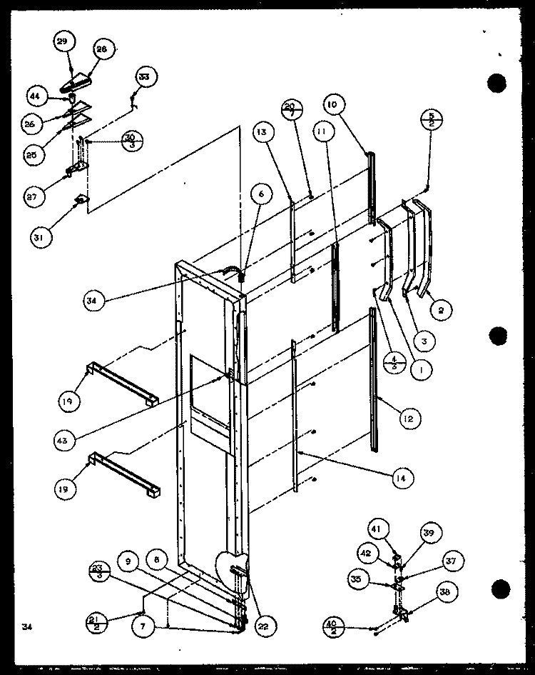 FZ DOOR Diagram and Parts List for SCD22J P1116102W Amana Refrigerator