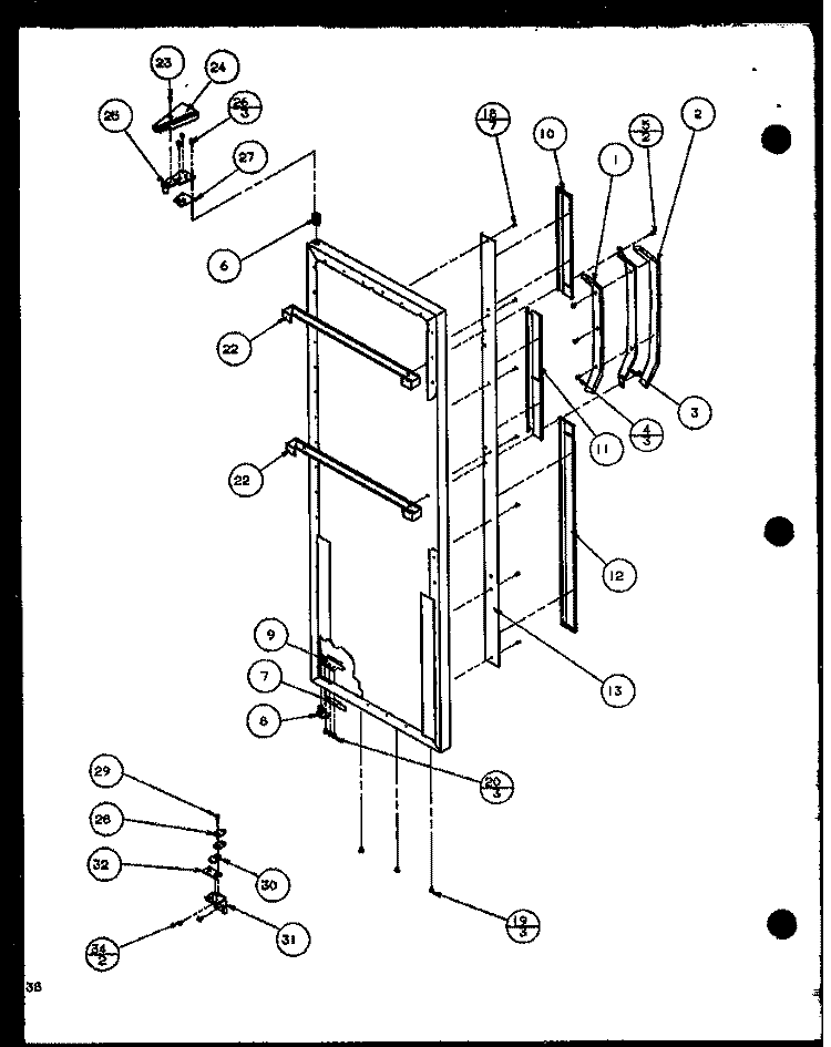 REF DOOR Diagram and Parts List for SCD22J P1116102W Amana Refrigerator
