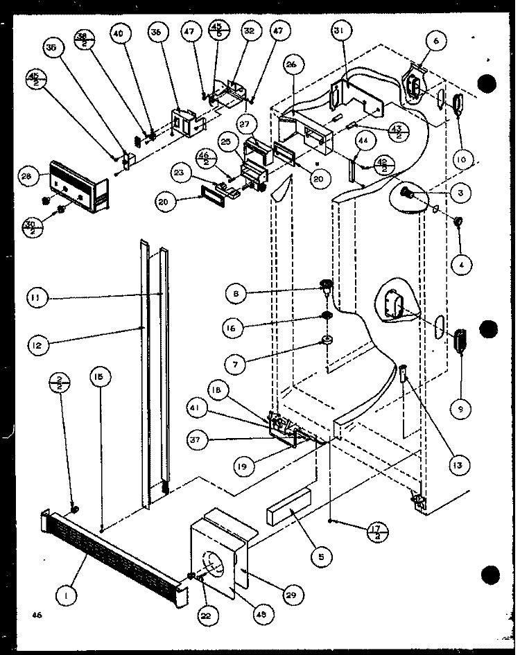 REF Diagram and Parts List for SCD22J P1116102W Amana Refrigerator