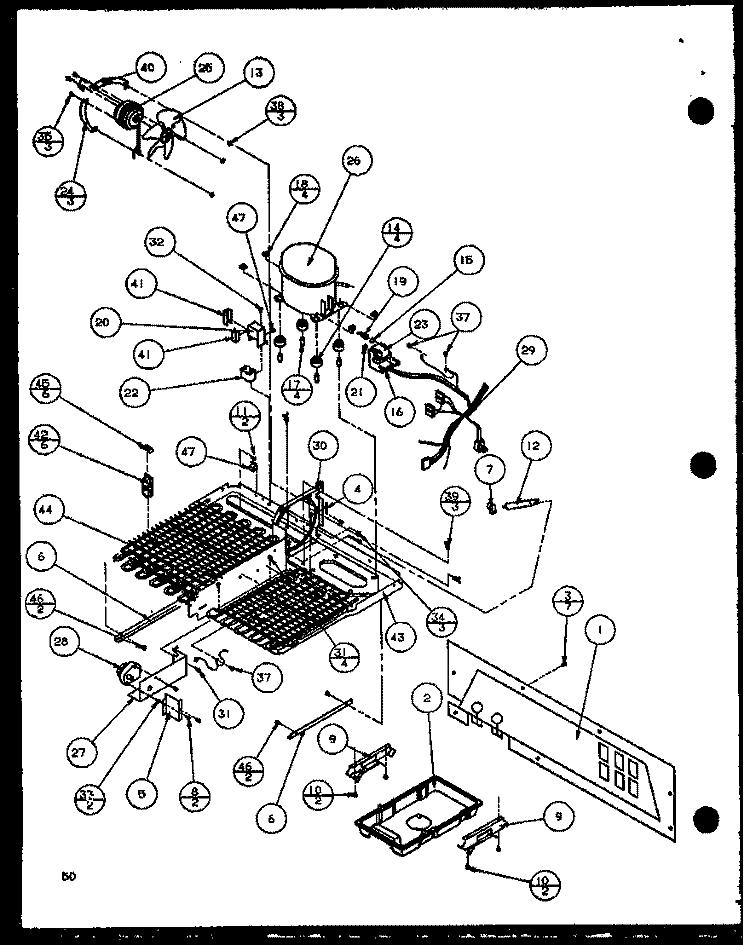 MACHINE COMPARTMENT Diagram and Parts List for SCD22J P1116102W Amana Refrigerator