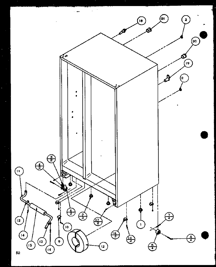 DRAIN AND ROLLERS Diagram and Parts List for SCD22J P1116102W Amana Refrigerator
